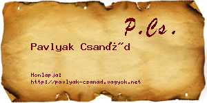 Pavlyak Csanád névjegykártya